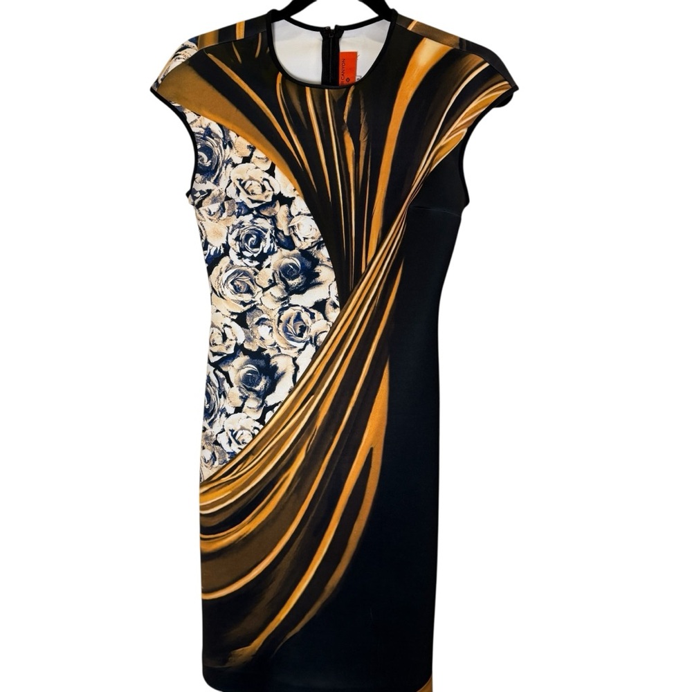 Clover Canyon Women’s Neon Cowboy Figure Flattering Midi Sheath Dress sz S